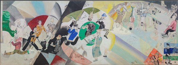Marc Chagall Introduzione al teatro ebraico, 1920 tempera e caolino su tela, 284 x 787 cm Galleria di Stato Tretjakov di Mosca © The State Tretyakov Gallery, Moscow, Russia © Chagall ®, by SIAE 2018