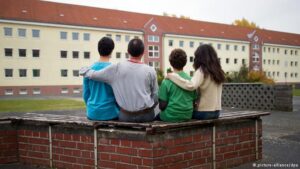 Famiglia di rifugiati in Germania