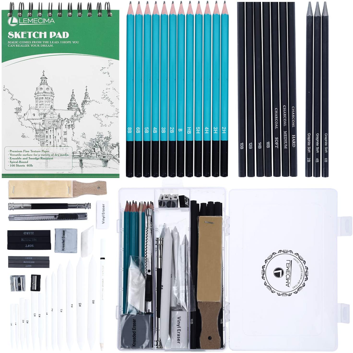 matite a doppia punta Set di matite da disegno adulti e principianti 28 confezioni di kit artistico con album da disegno temperamatite a colori per bambini 