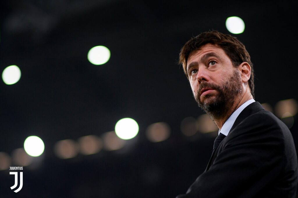 TURIN, ITALY - OCTOBER 18:  Andrea Agnelli during the UEFA Champions League group D match between Juventus and Sporting CP at Juventus Stadium on October 18, 2017 in Turin, Italy.  (Photo by Daniele Badolato - Juventus FC/Juventus FC via Getty Images)