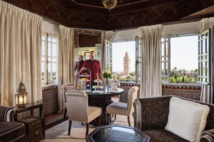 Grand Salon, Suite Koutoubia, Room 330, La Mamounia Hotel, Marrakech, Morocco. Photo by Alan Keohane www.still-images.net for La Mamounia